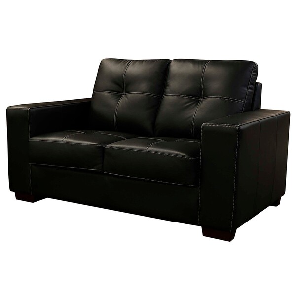 Sofá De Couro 2 Lugares Londres 151cm M06 Cor Preto 450 - Ama