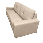 Sofá De Couro 2 Lugares Monblanc Bege 170 Cm Pés De Madeira-t