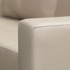 Sofá De Couro 2 Lugares Monblanc Bege 200cm Pés De Madeira-to