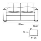 Sofá De Couro 2 Lugares Paris 164cm M06 Cor Preto 450 - Doce