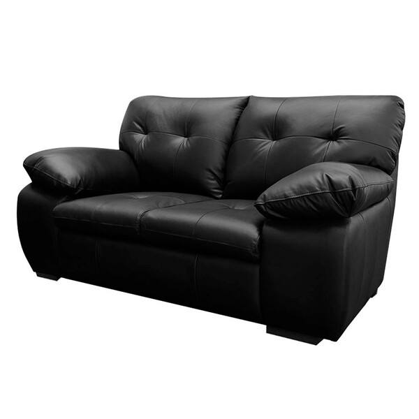 Sofá De Couro 2 Lugares Texas 158cm M06 Cor Preto 450 - Doce