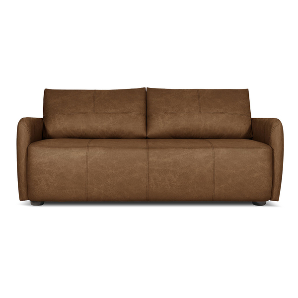 Sofá De Couro 2 Lugares Vitória Prime 180cm Camel- Touro E Cia