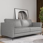 Sofá De Couro 2 Lugares Zeus Yescasa 2,00 Cm Cinza