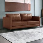 Sofá De Couro 2 Lugares Zeus Yescasa 2,00 Cm Red