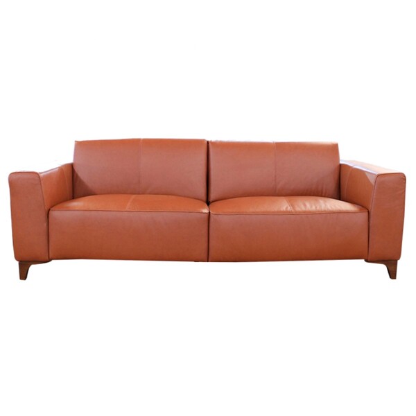 Sofá De Couro 3 Lugares Devon 226cm M06 Cor Crystal Avermelha