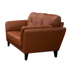 Sofá De Couro 3 Lugares Dominic M06 Cor Conhaque 457 - Doce S