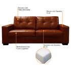 Sofá De Couro 3 Lugares Londres 206cm M06 Cor Conhaque Com Br