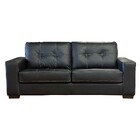 Sofá De Couro 3 Lugares Londres 206cm M06 Cor Preto 450 - Ama