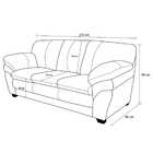 Sofá De Couro 3 Lugares Paris 216cm M06 Cor Grizzy 499 - Amar