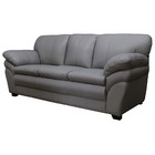 Sofá De Couro 3 Lugares Paris 216cm M06 Cor Grizzy 499 - Amar