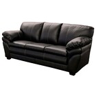 Sofá De Couro 3 Lugares Paris 216cm M06 Cor Preto 450 - Amare