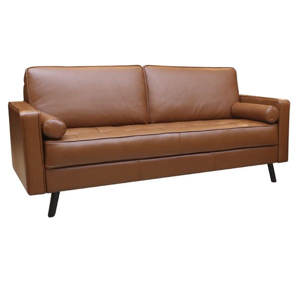 Sofá De Couro 3 Lugares Vancouver M06 Cor Conhaque 457 - Doce