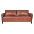 Sofá De Couro  3 Lugares 240cm Picasso Conhaque- Touro E Cia