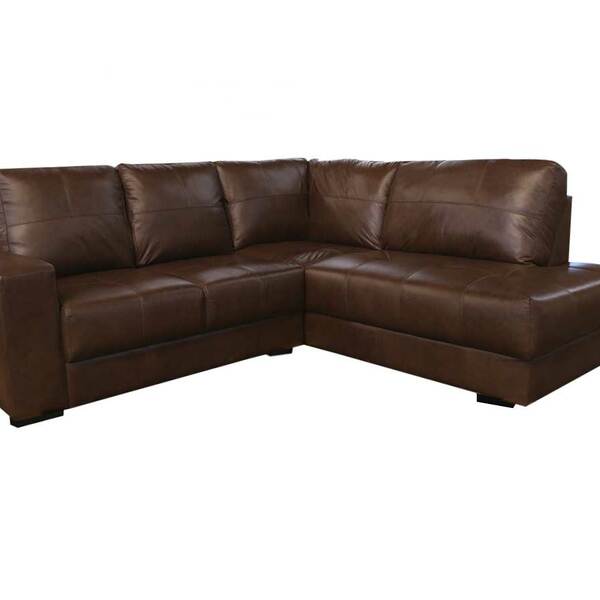 Sofá De Couro Canto Marrocos 2 Lugares Com Chaise Direita Mar