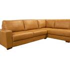 Sofá De Couro Canto Marrocos 3 Lugares Com Chaise Direita Car