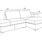 Sofá De Couro Com Chaise N.y. 3 Lugares Off White 2,34 M - Me