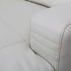 Sofá De Couro Com Chaise N.y. 3 Lugares Off White 2,74 M - Me