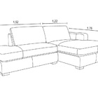 Sofá De Couro Com Chaise N.y. 3 Lugares Off White 2,74 M - Me