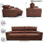 Sofá De Couro Elétrico Retrátil 2,35m Cama Inbox Gran Majesty