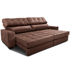 Sofá De Couro Elétrico Retrátil 2,35m Cama Inbox Gran Majesty