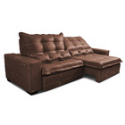 Sofá De Couro Elétrico Retrátil 2,35m Cama Inbox Gran Toro so