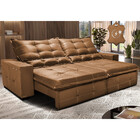 Sofá De Couro Elétrico Retrátil 2,55m Cama Inbox Gran Toro so