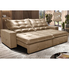 Sofá De Couro Elétrico Retrátil 2,55m Cama Inbox Gran Toro so