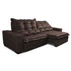 Sofá De Couro Elétrico Retrátil 2,55m Cama Inbox Gran Toro so