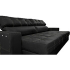 Sofá De Couro Elétrico Retrátil 2,55m Molas Ensacadas Cama In