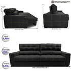 Sofá De Couro Elétrico Retrátil 2,55m Molas Ensacadas Cama In