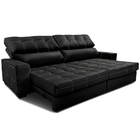 Sofá De Couro Elétrico Retrátil 2,55m Molas Ensacadas Cama In