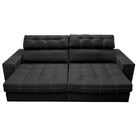 Sofá De Couro Elétrico Retrátil 2,55m Molas Ensacadas Cama In