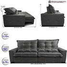 Sofá De Couro Elétrico Retrátil 2,75m Cama Inbox Gran Toro so