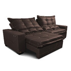 Sofá De Couro Elétrico Retrátil 2,75m Cama Inbox Gran Toro so