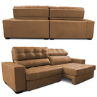 Sofá De Couro Elétrico Retrátil 2,75m Molas Ensacadas Cama In