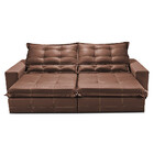 Sofá De Couro Elétrico Retrátil 3,15m Cama Inbox Gran Toro so