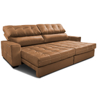 Sofá De Couro Elétrico Retrátil 3,15m Molas Ensacadas Cama In