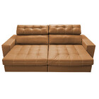 Sofá De Couro Elétrico Retrátil 3,15m Molas Ensacadas Cama In