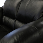 Sofá De Couro Floyde 2 Lugares Preto Com Brilho - Clube Móveis