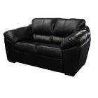 Sofá De Couro Floyde 2 Lugares Preto Com Brilho - Clube Móveis