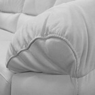 Sofá De Couro Floyde 3 Lugares Branco Pigmentado - Clube Móve