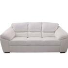 Sofá De Couro Floyde 3 Lugares Branco Pigmentado - Clube Móve