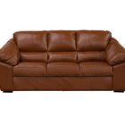 Sofá De Couro Floyde 3 Lugares Conhaque Com Brilho - Clube Mó