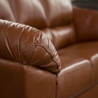 Sofá De Couro Floyde 3 Lugares Conhaque Com Brilho - Clube Mó