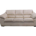 Sofá De Couro Floyde 3 Lugares Manteiga Pigmentado - Clube Mó