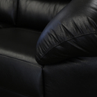 Sofá De Couro Floyde 3 Lugares Preto Com Brilho - Clube Móveis