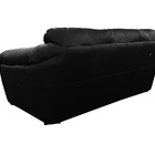 Sofá De Couro Floyde 3 Lugares Preto Pigmentado - Clube Móveis