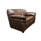 Sofá De Couro Gana 2 Lugares Marrom Bicolor - Mempra