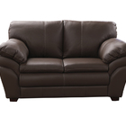 Sofá De Couro Gana 2 Lugares Marrom Pigmentado - Mempra