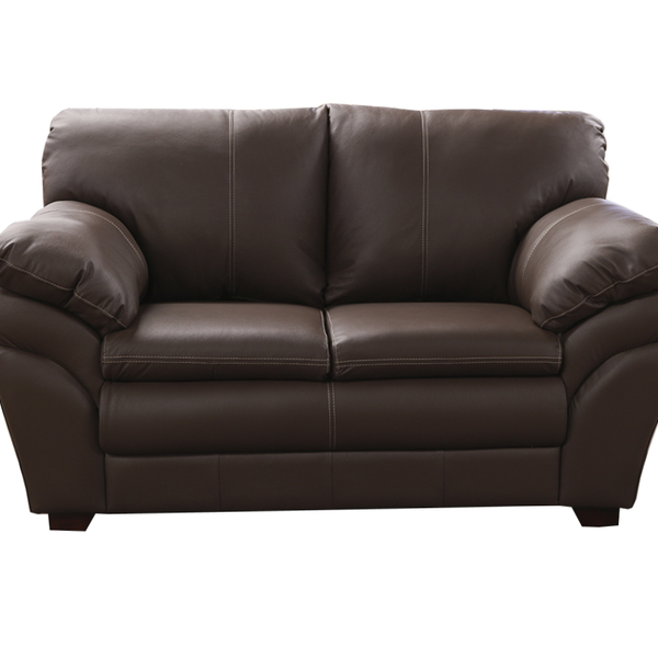 Sofá De Couro Gana 2 Lugares Marrom Pigmentado - Mempra